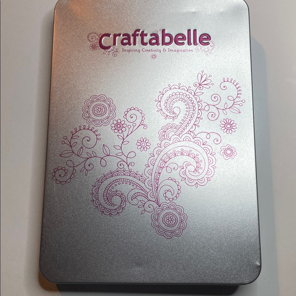 Craftabelle Silver and Pink Decorative Tin